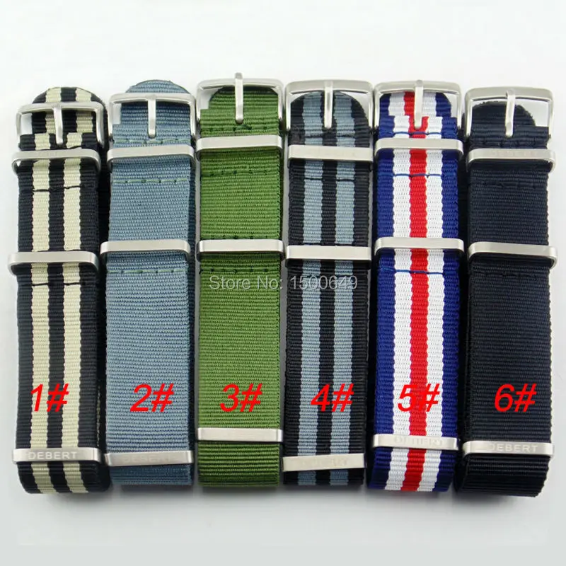 

DEBERT 20mm Watchband Fiber Woven Nylon Watch Strap Wristwatches Band