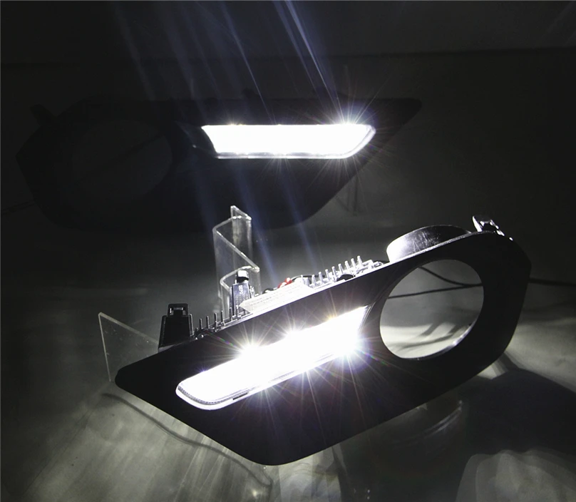 

Car Flashing 1set for Isuzu MU-X MUX 2015 2016 LED DRL Daytime Running Light Warning Lights Daylight Fog lamp free shipping