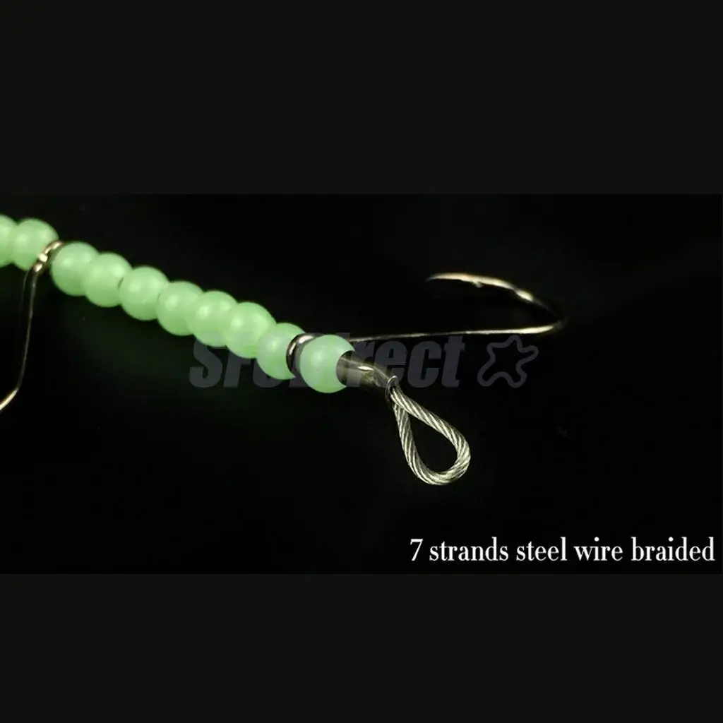 Fishhooks Steel Rigs Swivel Fishing Tackle Lures Pesca Baits String Fishing Hook with 5 Small Hooks Luminous Squid Skirt Beads