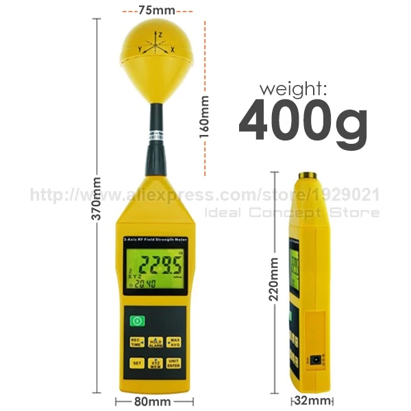 Электромагнитное излучение тестер 10 МГц до 8 ГГц w/сигнал тревоги и штатива мини трехосный tri-оси РФ измеритель напряженности поля