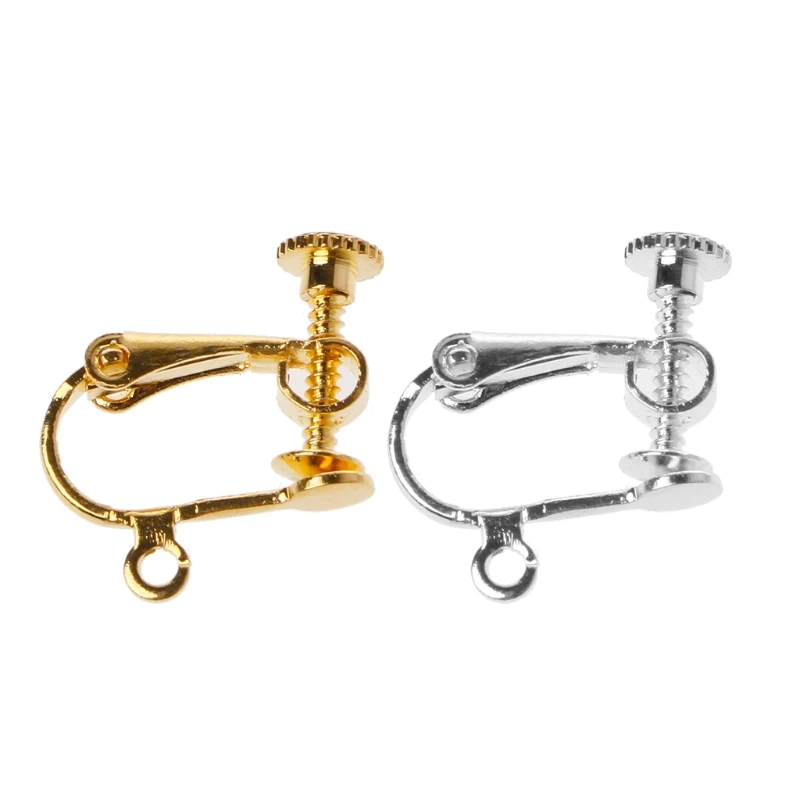 

No Pierced Ear Brass Screw Clip-on Earring Components Jewelry Findings for DIY