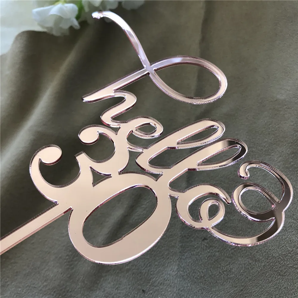 Decoração do Bolo de Aniversário Olá 30 Bolo Topper Personalizado Rose Gold 30th 30 Anos Bolo Feliz Aniversário Topper