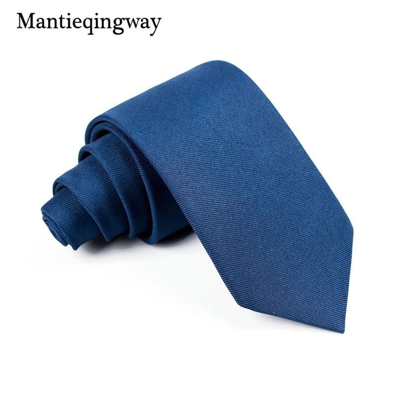 Mantieqingway 8 см Широкие Галстуки для мужчин, одноцветные галстуки, тонкие галстуки, деловые мужские галстуки из полиэстера