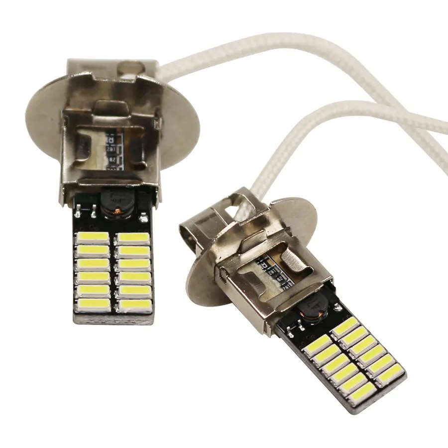 YCCPAUTO 2 шт. 24 SMD 4014 H3 светодиодные противотумансветильник ры 6500K белый светодиодный