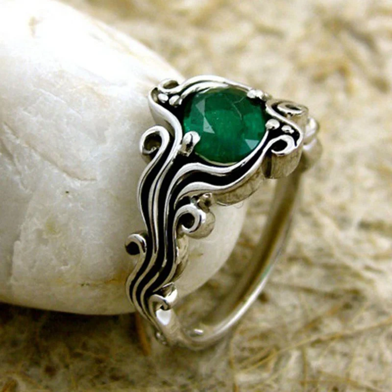 Винтажные медные обручальные кольца для женщин зеленый синий цвет женские обручальные кольца Anel Кристаллы ювелирные изделия высшего качества