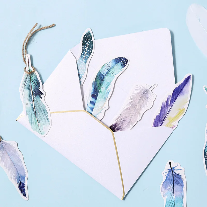 30 шт./кор. Kawaii милые закладки DIY элегантный цветной Творческий перо серии бумага для детей подарки материал Эсколар