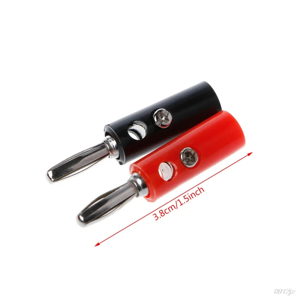 

50Pcs 4mm Banana Plug Connector Jack Screw-type Gold Plated Audio Speaker Wire Cable Banana Connectors Terminals Black+Red