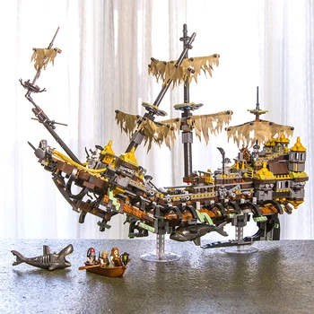 

In Stock 16042 Movies Series The Slient Mary Set 2344Pcs Pirates of the Caribbean Building Blocks Bricks Toys Gifts