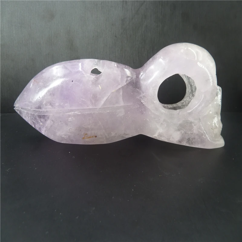 

NATURAL Amethyst quartz Crystal skull HEALING T1172