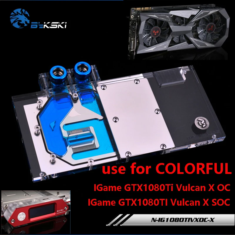 BYKSKI Water Block use for COLORFUL iGame GTX1080Ti Vulcan X OC/ 1070TI Vulcan X OC/TOP Full Cover Graphics Card Copper Block BYKSKI Water Block use for COLORFUL iGame GTX1080Ti Vulcan X OC/ 1070TI Vulcan X OC/TOP Full Cover Graphics Card Copper Block