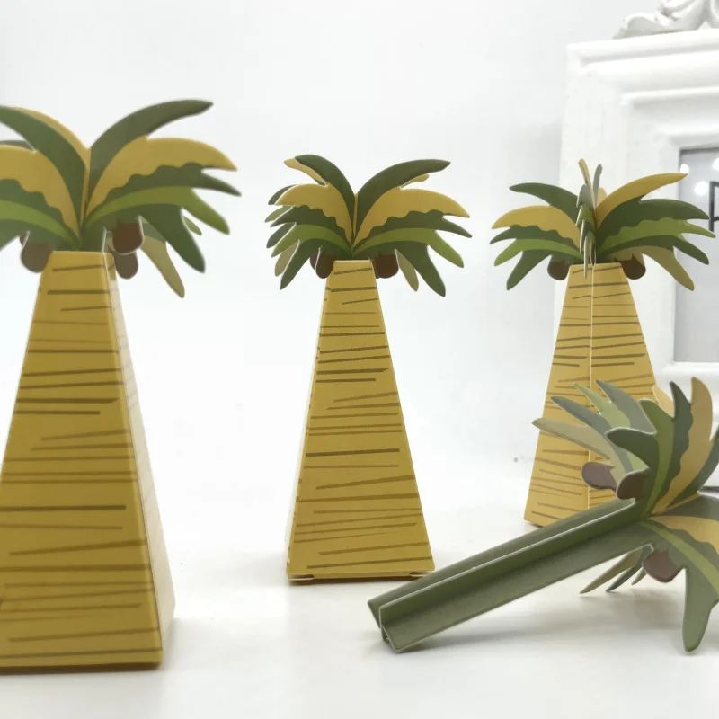 12 шт DIY сувениры для вечеринок бумажная коробка подарочная складные пальмы