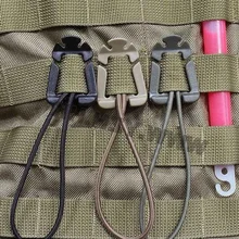 Повседневная экипировка 5 шт./лот Молл Карабин для рюкзака EDC инструмент эластичная веревка лямки Пряжка для намотки