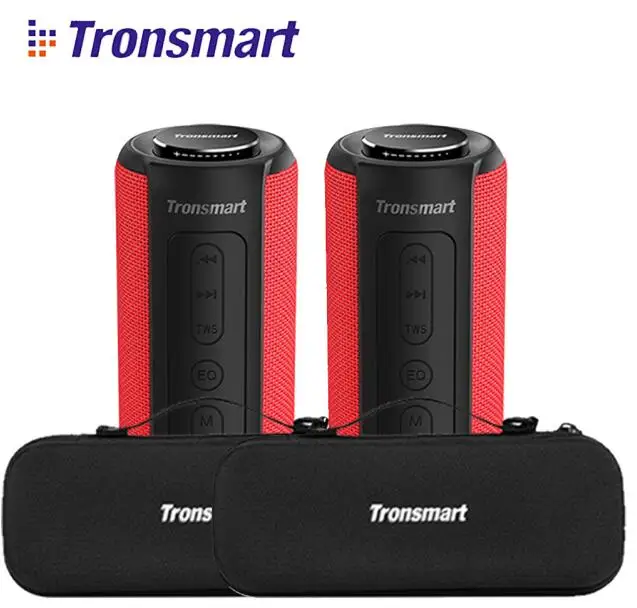 Tronsmart T6 Plus Bluetooth динамик 40 Вт портативный динамик s Colums глубокий бас Саундбар с IPX6 Водонепроницаемый, TWS, для Siri, SoundPulse - Цвет: 2 red ad cover A