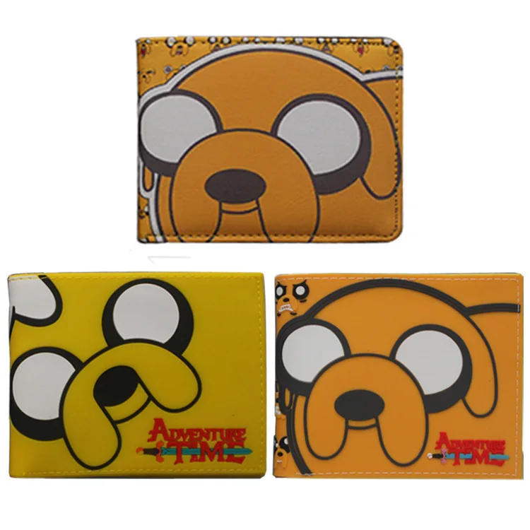 

anime Adventure Time wallet Jake Cartoon PU Zipper Coin Bifold purse men women short wallets