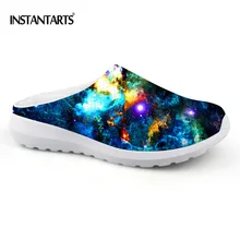INSTANTARTS/летние мужские сандалии в стиле ретро галактика Звезда Космос с принтом дышащие сетчатые Слипоны мужские очень легкие туфли на плоской подошве мужские