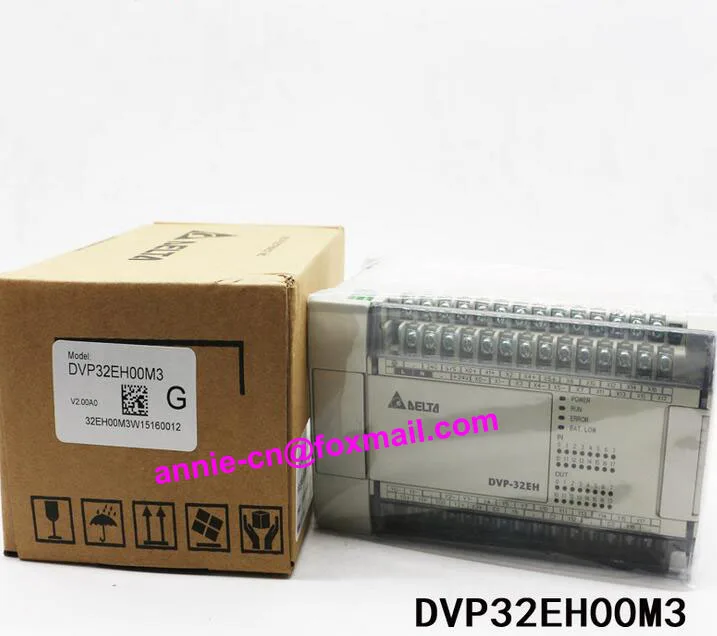100% New and original DVP32EH00M3 Delta PLC 32points host,16DI/16DO(NPN transistor) dvp32es00t2 delta plc 100 240vac 16di 16do transistor output new original