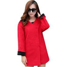 Зимняя куртка для женщин в Корейском стиле, однозвездные модели, Свободные шерстяные пальто больших размеров, шерстяная Женская одежда, Vestidos YL131