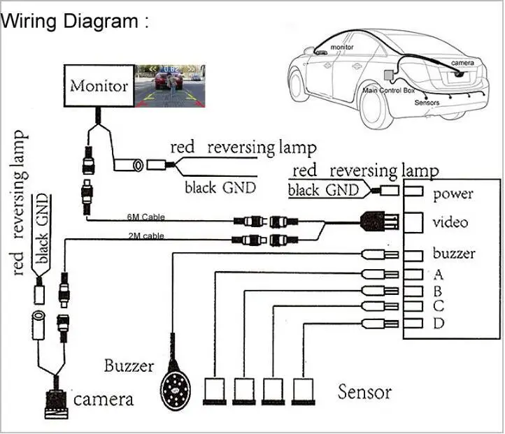 Coche seguridad aparcamiento detección 4 sensor visible TV monitor w gran angular cámara de respaldo y pantalla de espejo de 4,3\ Coche seguridad aparcamiento detección 4 sensor visible TV monitor w gran angular cámara de respaldo y pantalla de espejo de 4,3\
