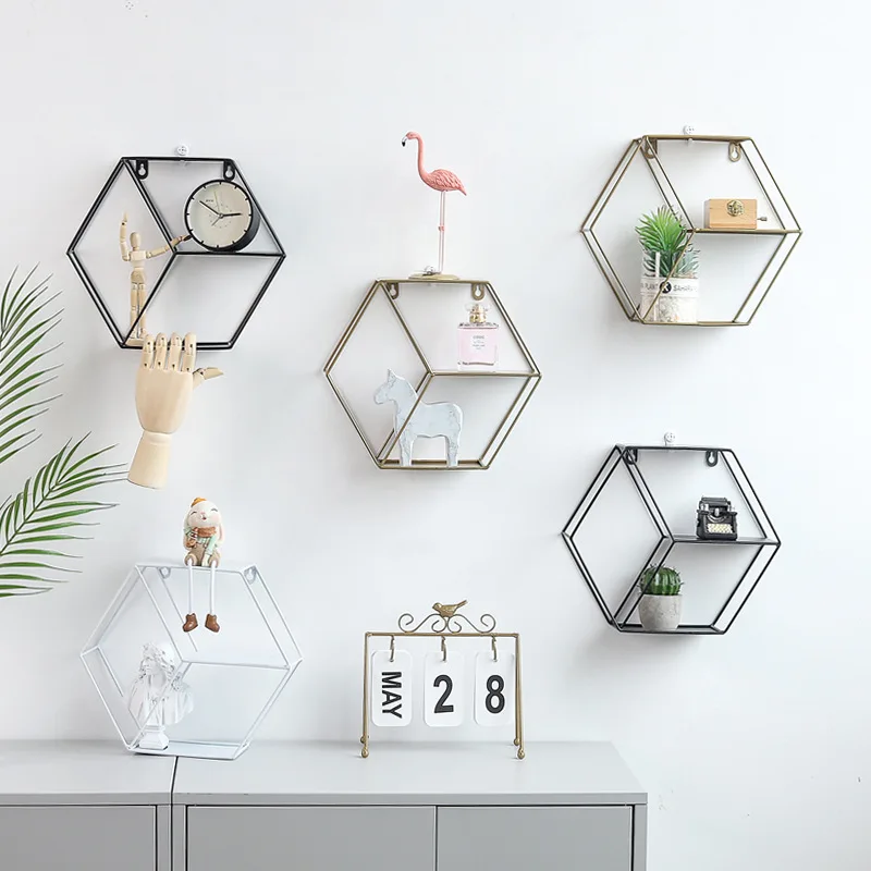 

Simple Iron Wall Shelf Wall Mounted Storage Racks Figurines Display Crafts Books Shelves Holder Living Room Home Decor Organizer