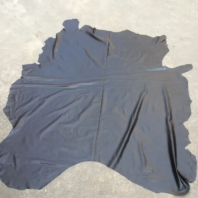 black soft Genuine calf skin leather material sale by whole piecein