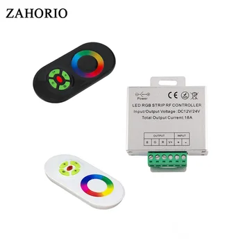 

ZAHORIO Led Dimmer 12V 24V RF Remote Wireless Touch panel 18A 108W output 12V Dimmer Mini Smart Led Strip Wireless dimmer
