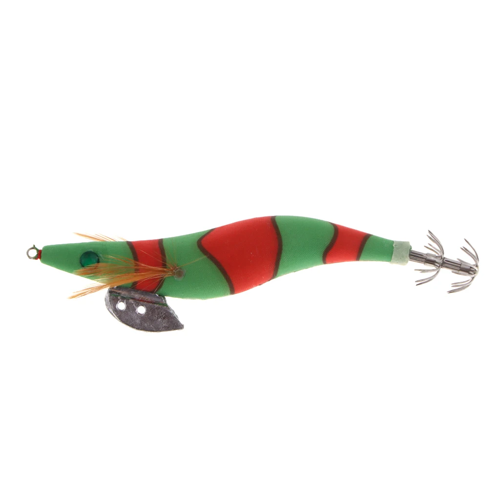 3.5# Squid Jigs Glow in Dark Luminous Fishing Lures Artificial Baits Shrimp Squid Jigs Hooks 13.5cm 21g 
