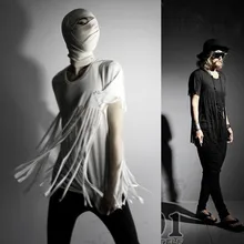 New Men’s T-Shirts Men Nightclub Tassel Punk Rock Style Short Sleeve T Shirts Male Tee Shirts Men Slim Tops Tees K559