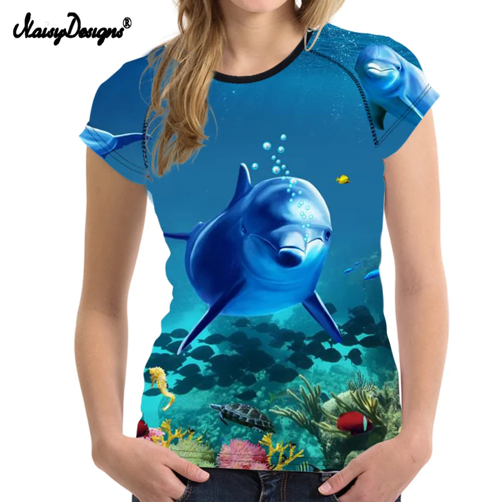 3D Printed T-Shirts Cartoon Marine for Childish with Whales Short Sleeve Tops Te
