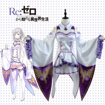 

Japanese Re:Zero kara Hajimeru Isekai Seikatsu Emilia Sport Cosplay Costume Robe Anime cartoon Dresses