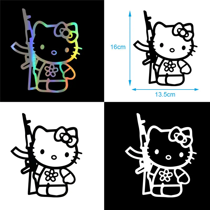 Автомобильная наклейка Hello Kitty винтовка виниловая персональная забавная мода