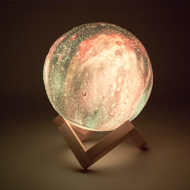 

Dropship 2019 New Arrival 3D Print Galaxy Moon Lamp Colorful Change Touch USB Charge Led Night Light Home Decor Creative Gift