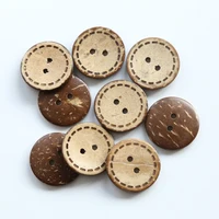 50pcs/lot Size:10ｍm-25mm Wooden Coconut Shell 2 Holes natural Sewing Buttons for garment DIY Scrapbooking (KK-999) 1