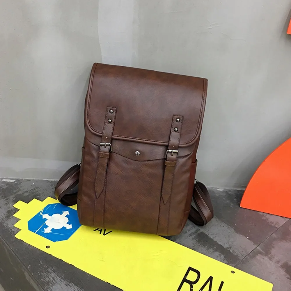 Unisex Couple Shoulder Bag Computer Travel Student Large Capacity PU