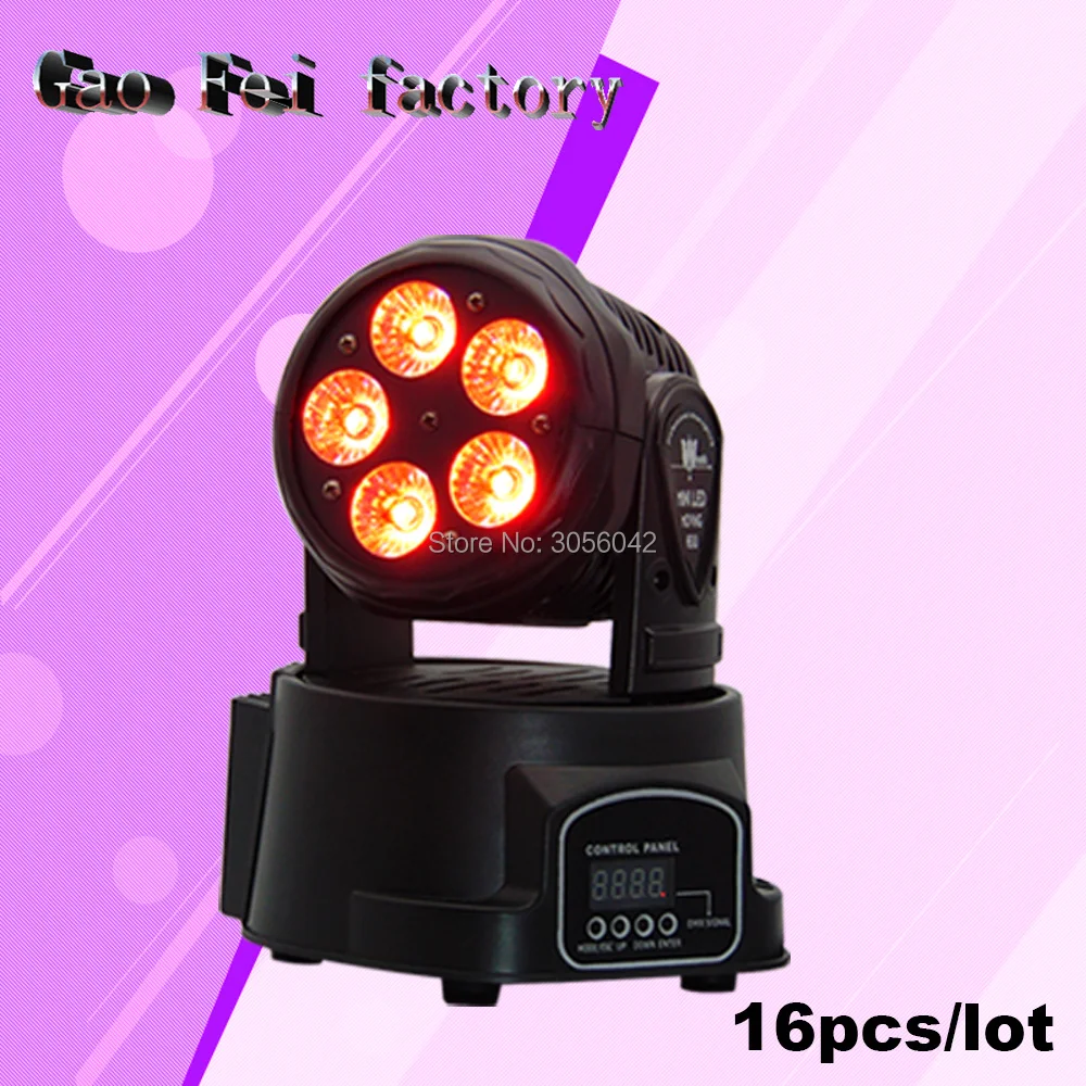 

16pcs/lot beam led 5x15w LED moving head mini dmx wash or beam RGBWA+UV 6in1 beam stage light For Event,Disco Party Nightclub