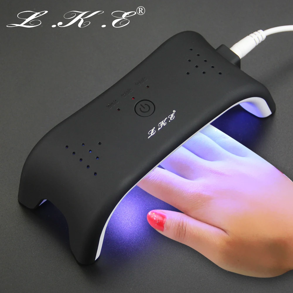 Portable 12W UV Lamp Matt Nail Dryer 365+405nm White Light LED Nail