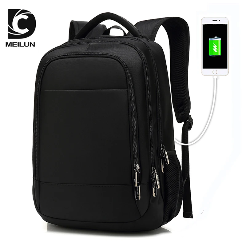 

Laptop Backpack For Men Water Repellent Functional Rucksack with USB Charging Port Travel Backpacks Male ML001