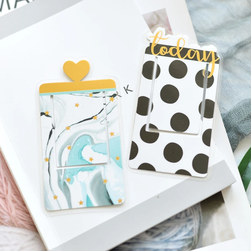

Lovedoki Creative Book Mark Fresh Stationery Cartoon Diary Planner Decoration plastic covered Bookmark Clip school gift supplies