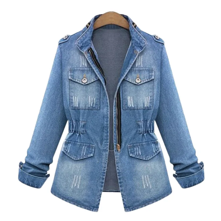 Blue jean jackets for women Very few wardrobe items can match the comfort and versatility of a pair of jeans, and denim jackets for women are a style and comfort classic. Pair a cool women's denim jacket with a maxi dress for the ultimate in comfort, or mix and match denim washes with a pair of your favorite jeans.
