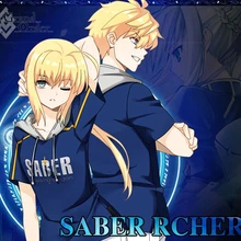 Аниме JK Fate FGO Saber Arthur Pendragon Повседневная куртка с косплейным принтом синяя Толстовка Футболка с коротким рукавом на шнурке для женщин и мужчин