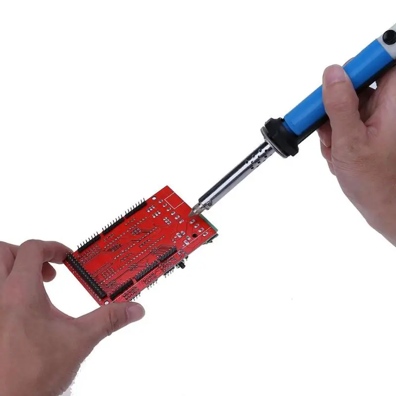 

Desoldering Pump Handheld Electric Tin Suction Soldering Sucker Pen Tool With PCB Board Nozzle Cleaner and Replaceable Nozzle