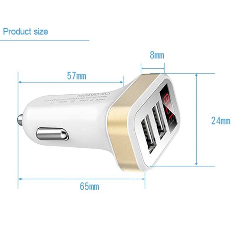 USB Автомобильное зарядное устройство с светодиодный экраном автомобильное зарядное устройство адаптер для зарядки iPhone XS XR X 8 samsung Xiaomi автомобильное зарядное устройство для мобильного телефона s