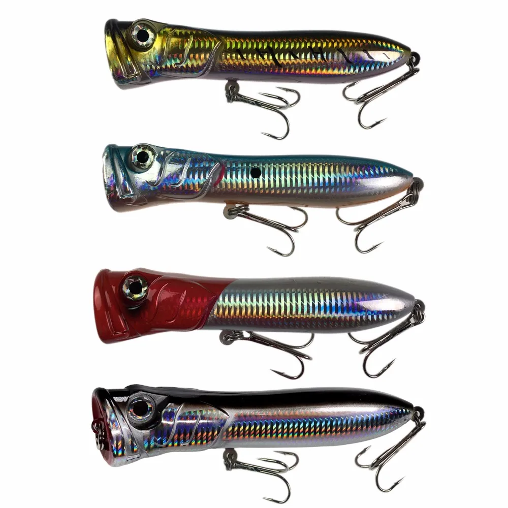 

QUALYQUALY Popper Fishing Lure 3.7oz 7in Saltwater GT Offshore Big Game Top Water Tuna Lures Heavy Duty Hare Lures Baits