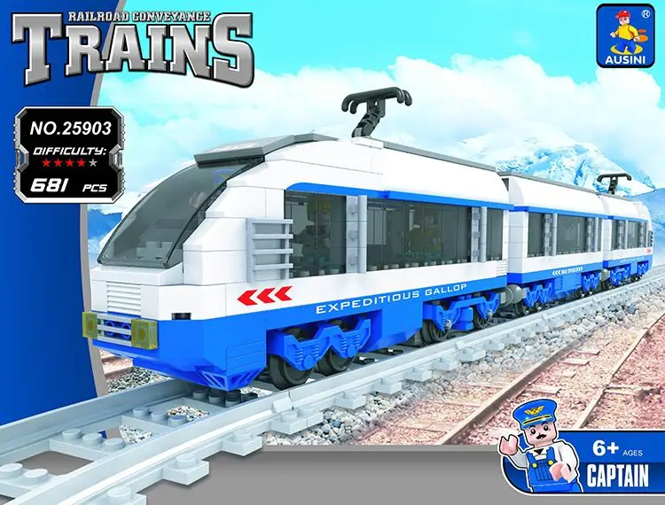 

Model building kit compatible with lego city transportation train rails 681pcs 3D blocks Educational model building toys hobbies