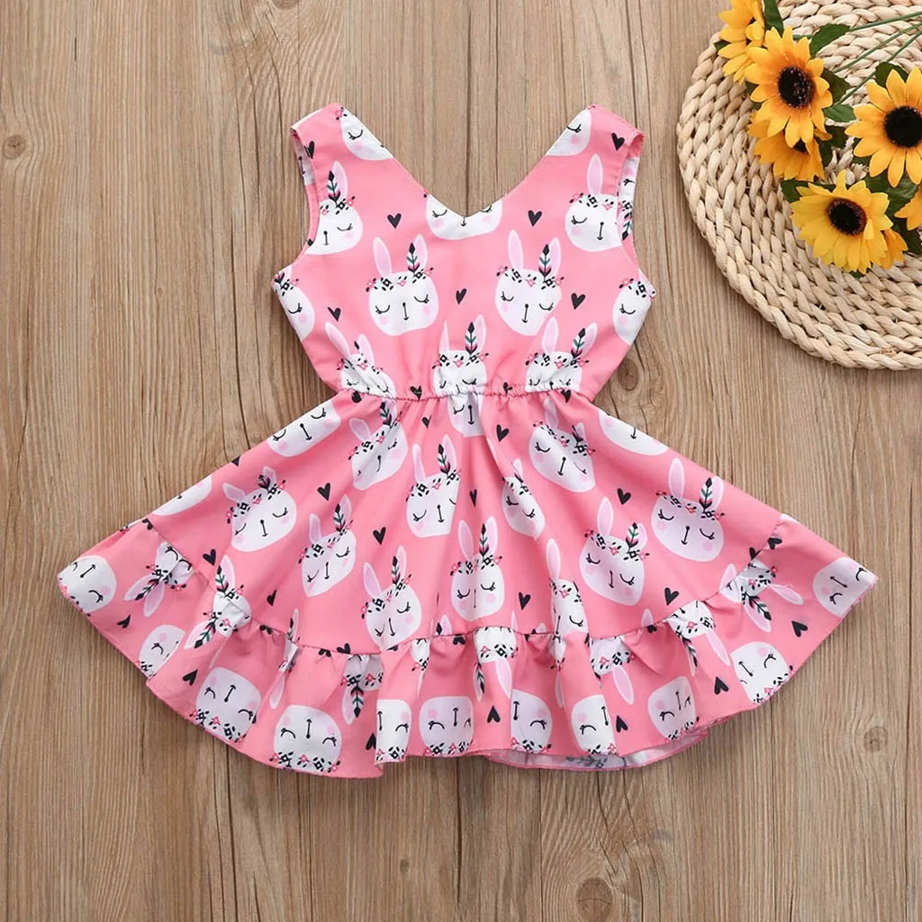 

2019 New Infant Toddler Baby Girl Princess Tutu Dress Pink Bunny Rabbit Wedding Party Pageant Gown Sweet Easter Summer Clothes