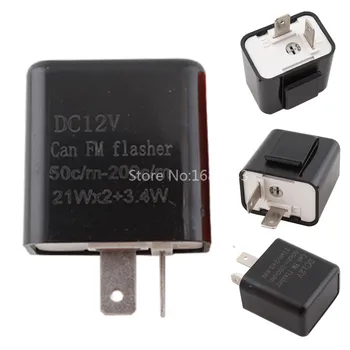 

Black 2-Pin Motorcycle Speed Adjustable LED Indicator Turn Signal Hyper Flasher Relay