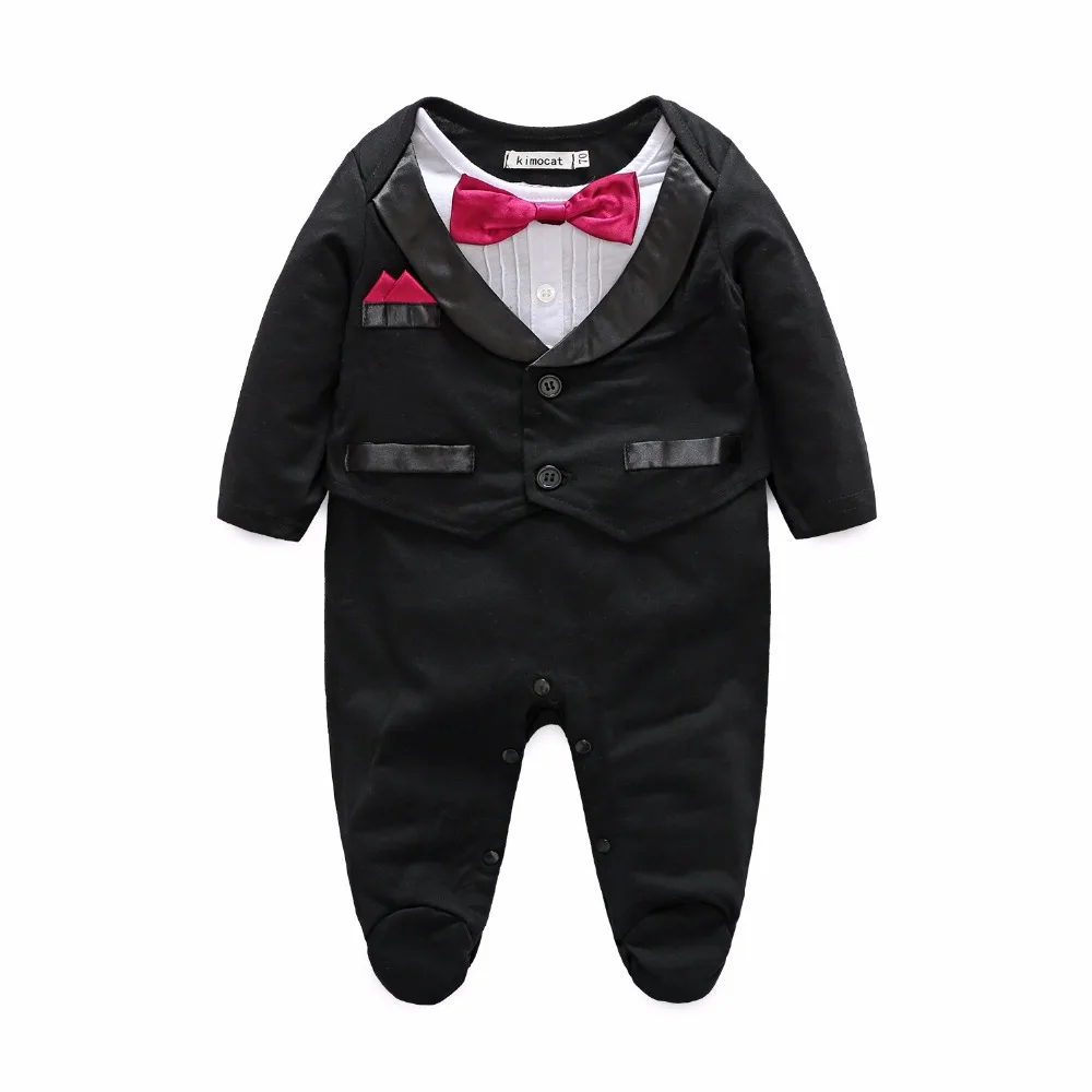 Kimocat/Повседневный джентльменский комбинезон для новорожденных; свадебные комплекты одежды с длинными рукавами; одежда для малышей; Одежда для мальчиков