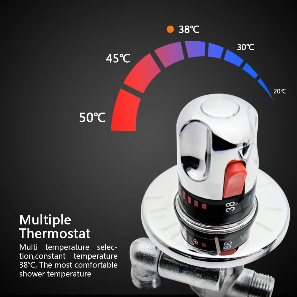 Kaufen Vagsure Badewanne Thermostat Wasserhahn Verchromte Triple griff Messing Wasser Thermostat Control Ventil Armaturen Tap Badewanne Mischbatterie