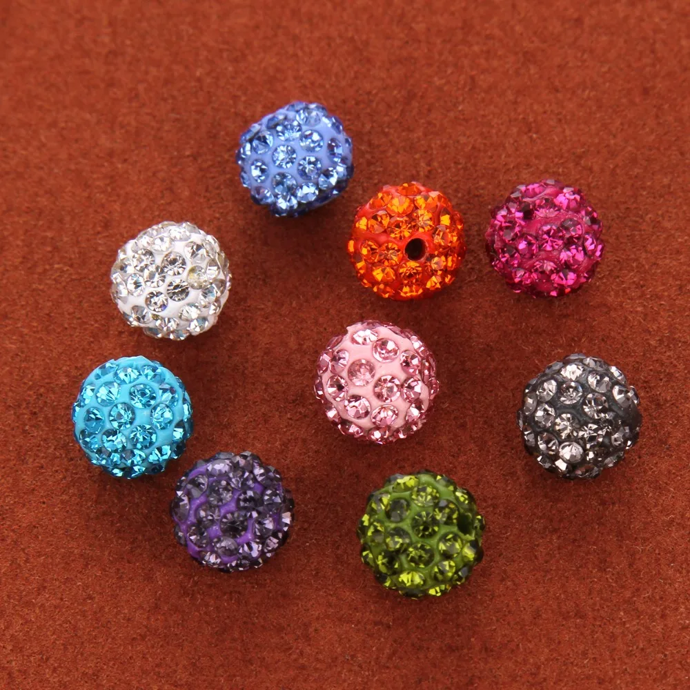 

20PCS/Pack 8/10 MM Mixed Color Fashion Bright Candy Color Crystal Rhinestone Spacer Loose Beads For Jewelry Making