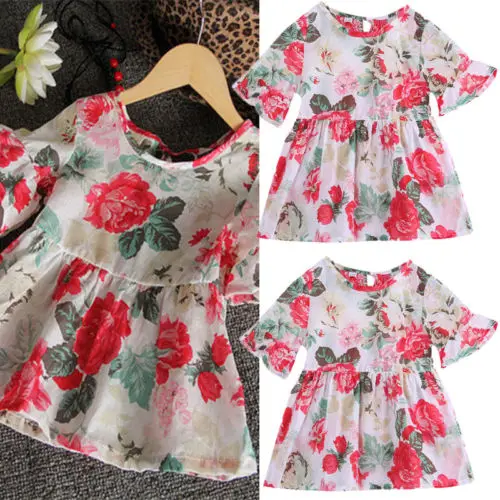 

2019 Newest Fashion Lovely Baby Kids Girls Retro Thin Cotton Casual Princess Floral Flounced Sleeved Tops Blouse Shirt Clothes