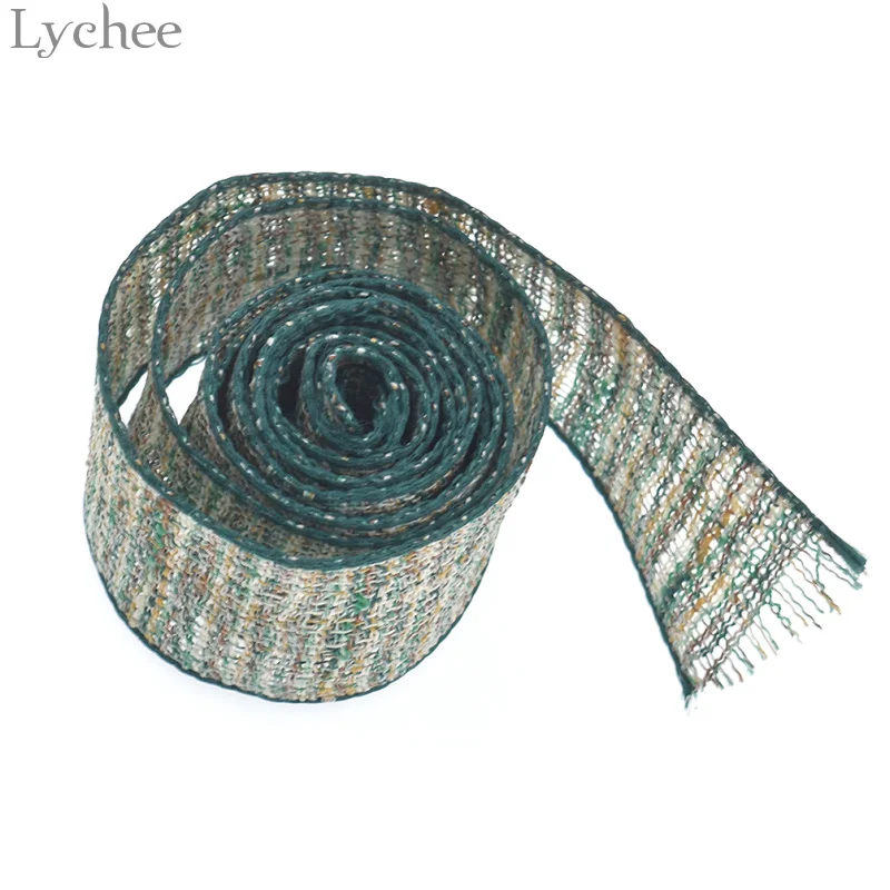 

Lychee 5 Yards Linen Natural Hemp Ribbon Hit Color Hair Bow Decoration Material Stripe Apparel Cute Sewing Crafts